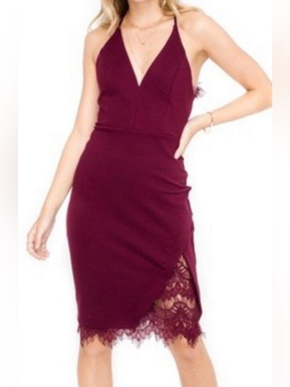 ASTR The Label Lace Detail Mini Dress